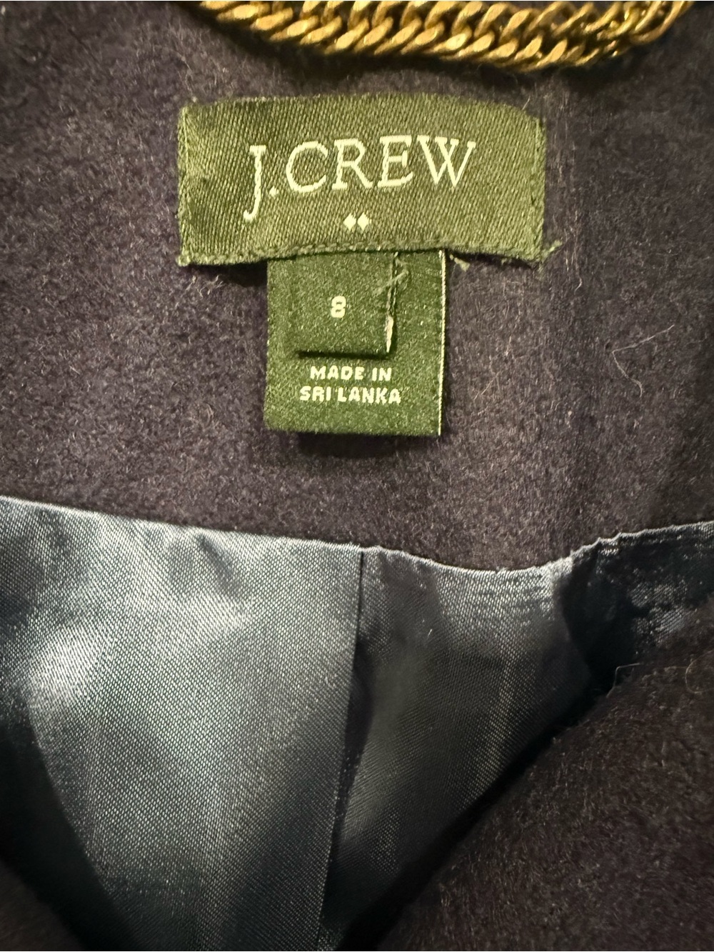 J.Crew Factory Classic Double-Breasted Navy Wool Blend Peacoat Size 8 - Picture 4 of 9